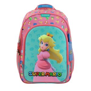 01 Mochila escolar para niña Mario Bros by Chenson color rosa divertida y duradera