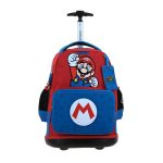 Mochila con Ruedas Mario Bros Azul Chenson Escolar