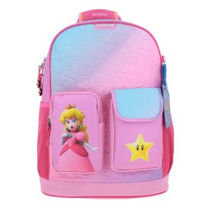 01 Mochila escolar para niña Mario Bros by Chenson color rosa divertida y segura