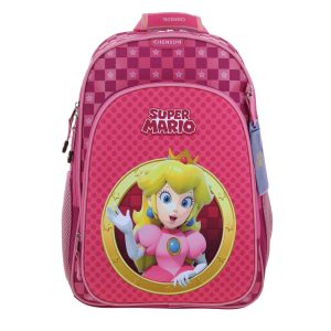 01 Mochila escolar para niña Mario Bros by Chenson color rosa divertida y segura