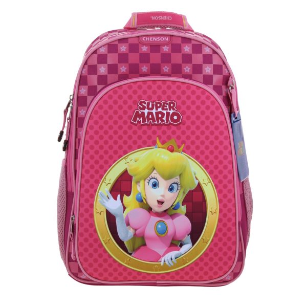 Mochila escolar para niña Mario Bros by Chenson color rosa divertida y segura