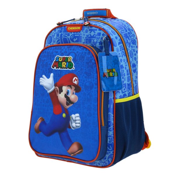 Mochila escolar para niño Mario Bros by Chenson color azul divertida y segura