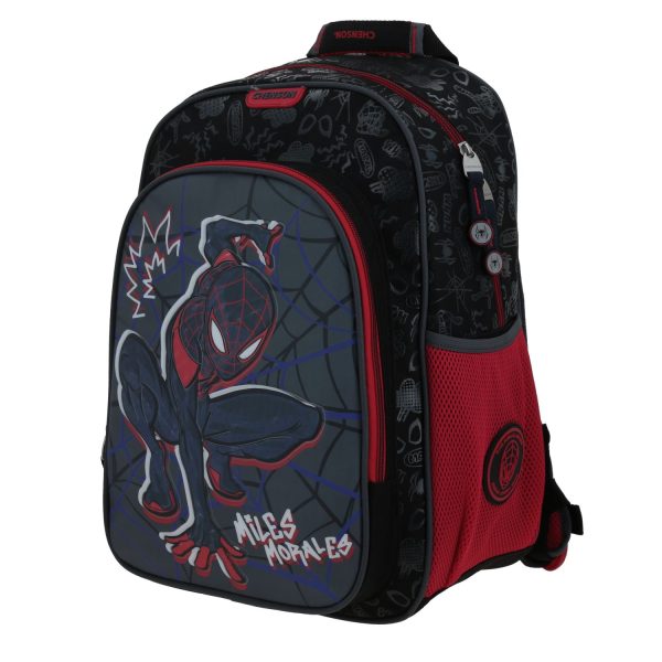 Mochila escolar para niño Miles Morales by Chenson color negro duradera