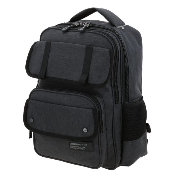 02 Mochila ejecutiva Chenson Pro negra con múltiples compartimentos