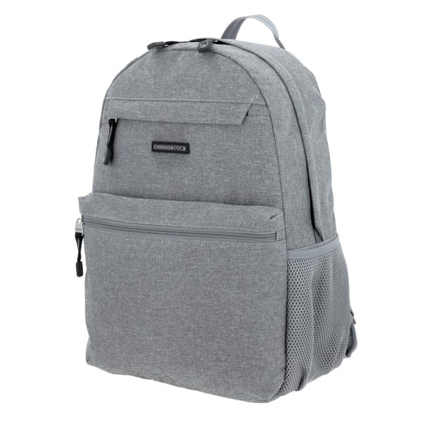 02 Mochila profesional Chenson Pro gris con amplia capacidad para laptop