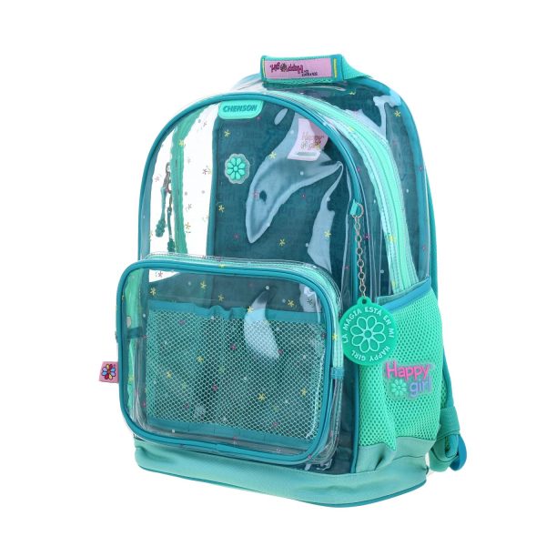 Mochila Escolar Happy Girl Turquesa Niña - Resistente PVC