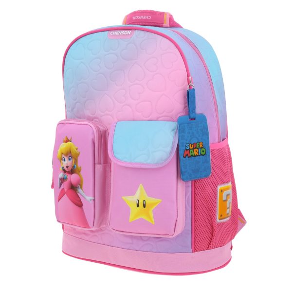 Mochila escolar para niña Mario Bros by Chenson color rosa divertida y segura