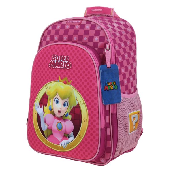 Mochila escolar para niña Mario Bros by Chenson color rosa divertida y segura