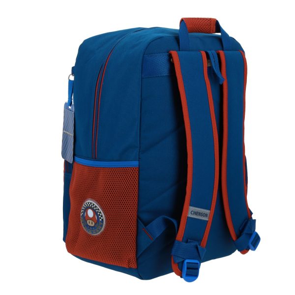 03 Mochila escolar para niño Mario Bros by Chenson color azul duradera