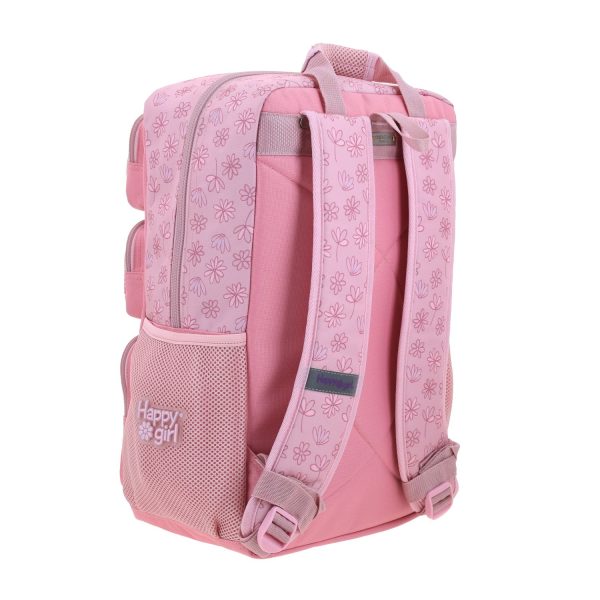 Mochila Escolar Happy Girl Rosa | Backpack Infantil Chenson