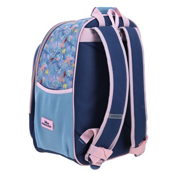 Mochila escolar para niña Princesas by Chenson azul con amplio compartimento