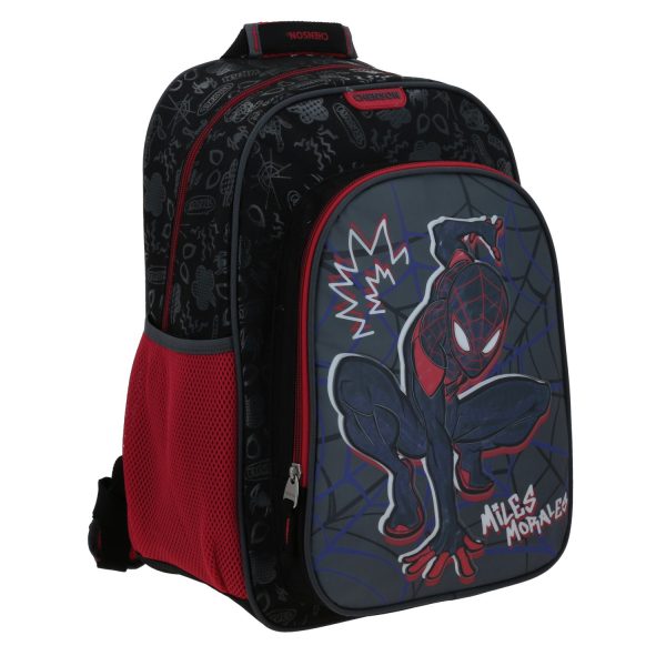 Mochila escolar para niño Miles Morales by Chenson color negro duradera
