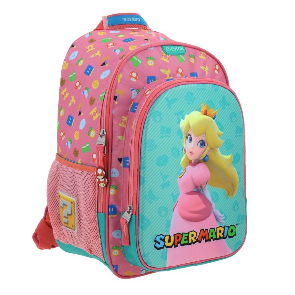Mochila escolar para niña Mario Bros by Chenson color rosa divertida y duradera
