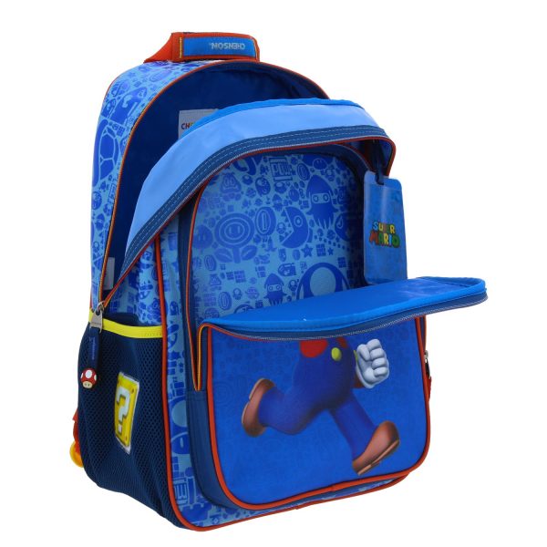 Mochila escolar para niño Mario Bros by Chenson color azul divertida y segura