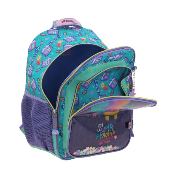 Mochila escolar para niña Vania Bachur Turquesa - Divertida y segura