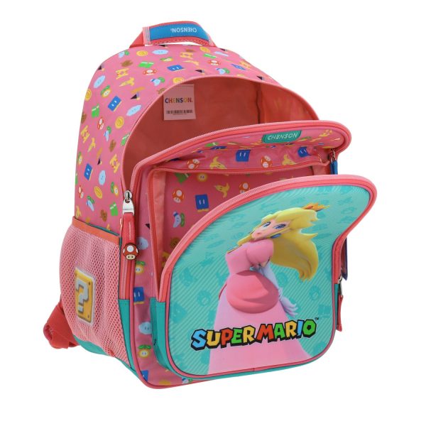 Mochila escolar para niña Mario Bros by Chenson color rosa divertida y duradera