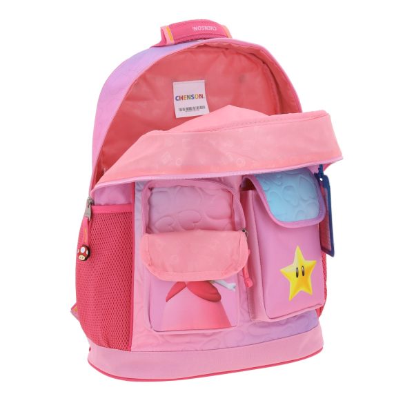 Mochila escolar para niña Mario Bros by Chenson color rosa divertida y segura
