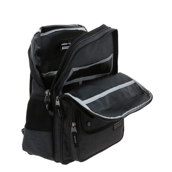 08 Mochila ejecutiva Chenson Pro negra con múltiples compartimentos