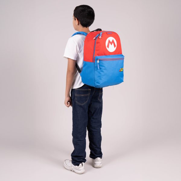 Mochila escolar para niño Mario Bros by Chenson color azul divertida