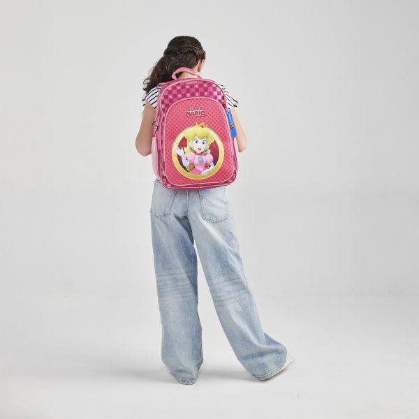 Mochila escolar para niña Mario Bros by Chenson color rosa divertida y segura