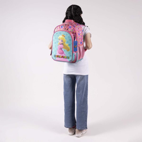 Mochila escolar para niña Mario Bros by Chenson color rosa divertida y duradera